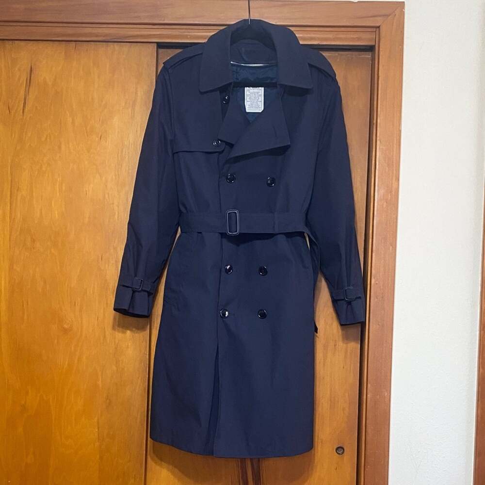 Men’s Military DSCP Defender Navy Trench Coat for Men Belt Removable Lining
